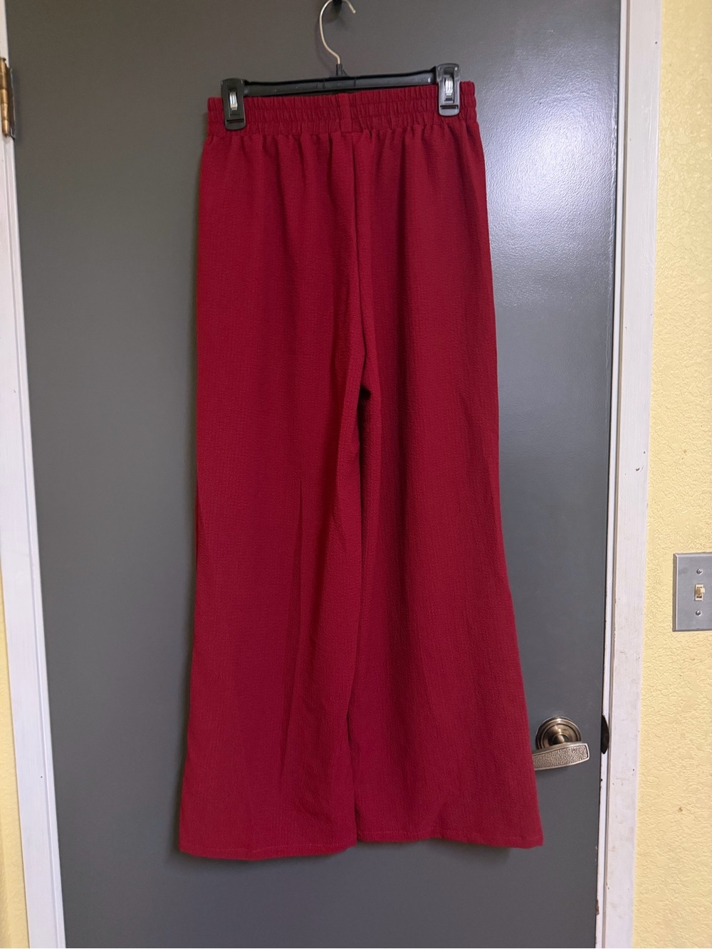 Red Wide Leg Linen Pants
